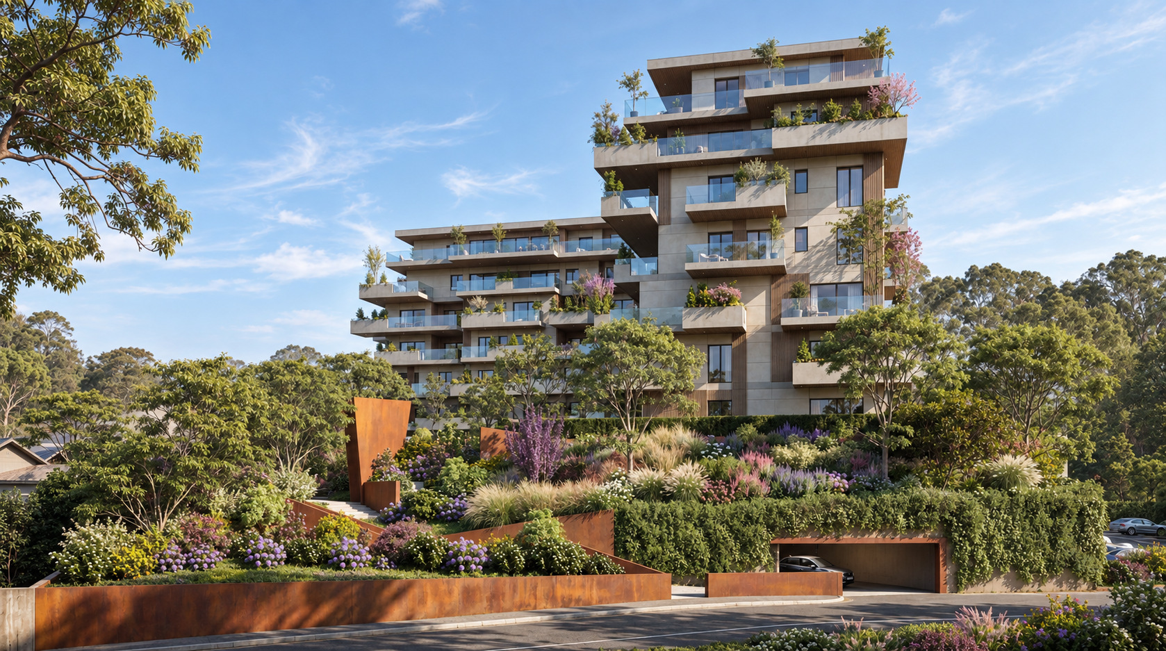 De Amicis Towers — Le due torri residenziali e il giardino terrazzato
