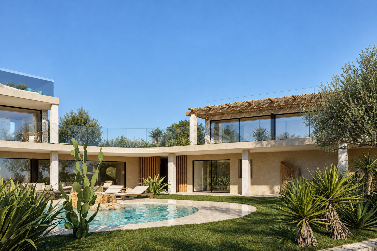 Villa Eden Rock — La piscina tra le ali della villa e il giardino