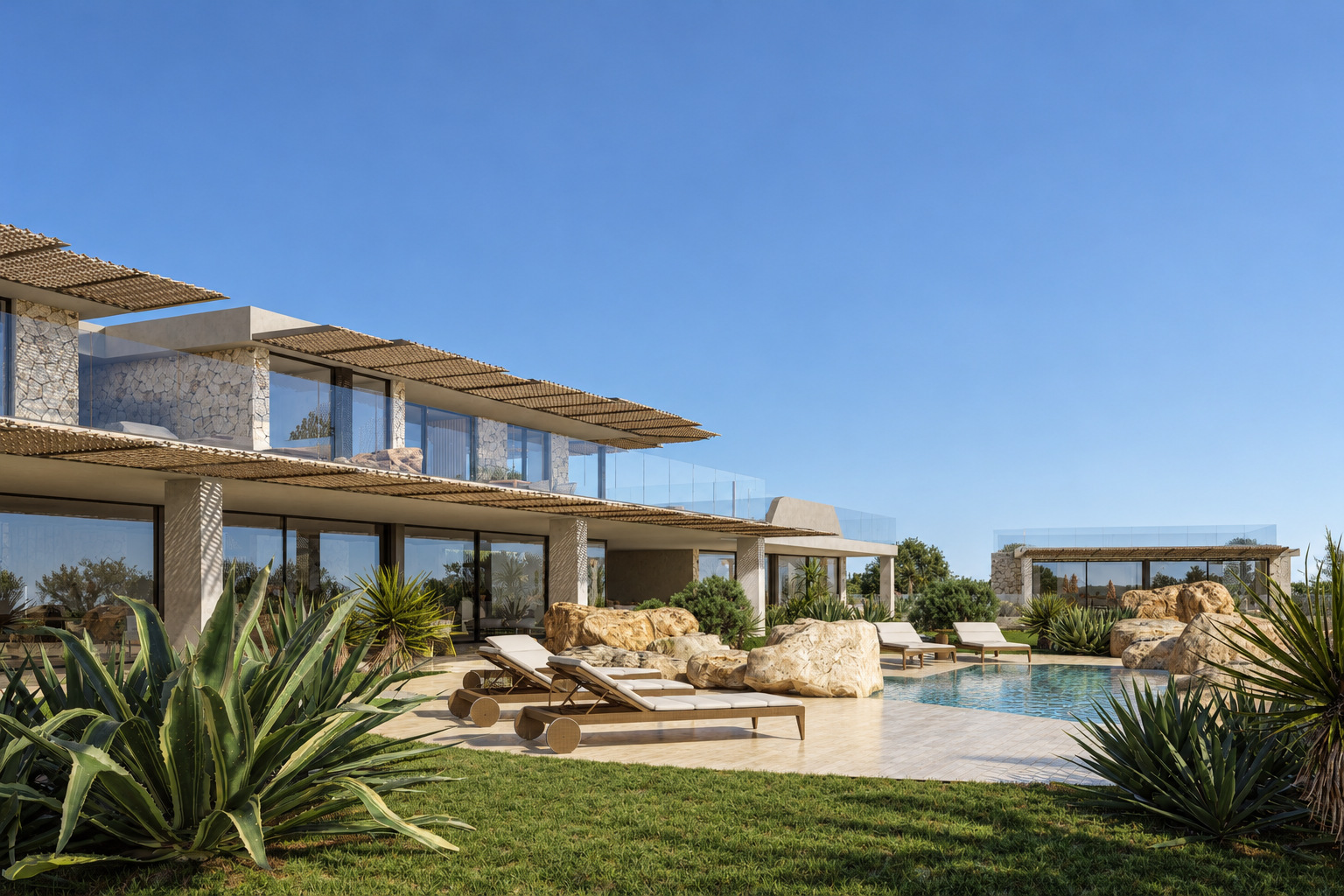 Villa Eden Rock — Le terrazze della villa e il bordo della piscina