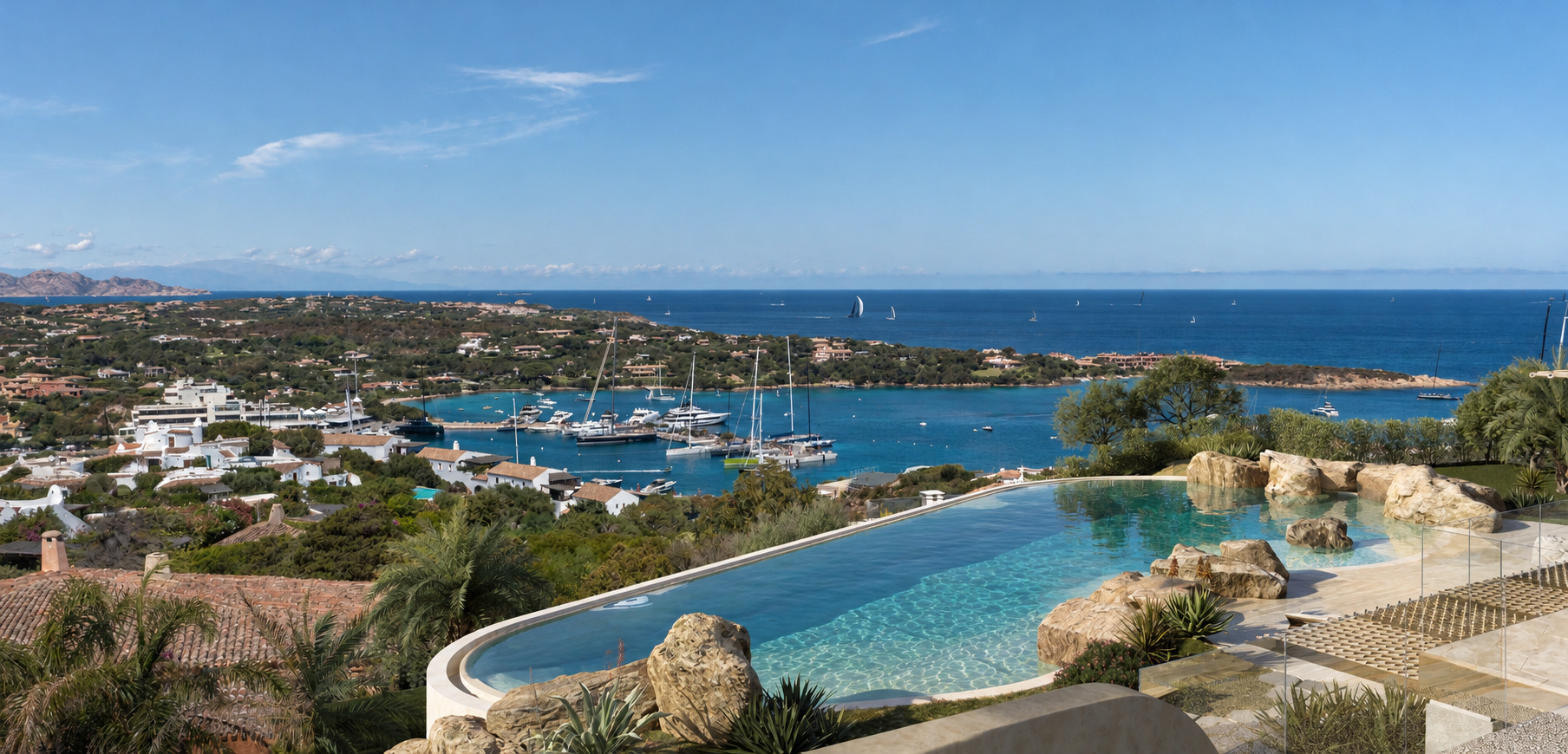 Villa Eden Rock — La piscina e le rocce con vista sul mare