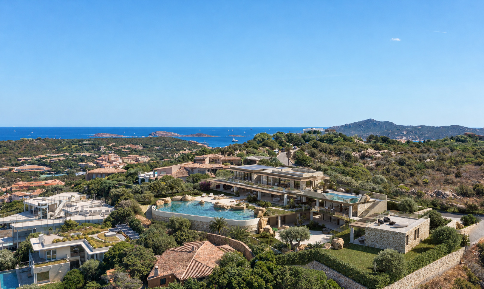Villa Eden Rock — La villa nel paesaggio costiero